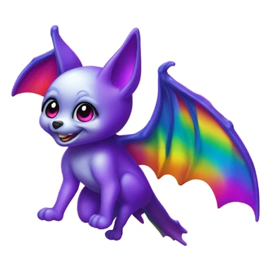 Lisa frank rainbow Halloween bat sticker