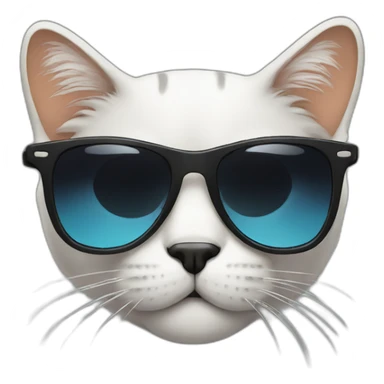 Face cool cat with sunglasses sticker