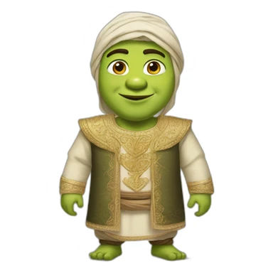 Shrek in traditional Syrian clothes sticker