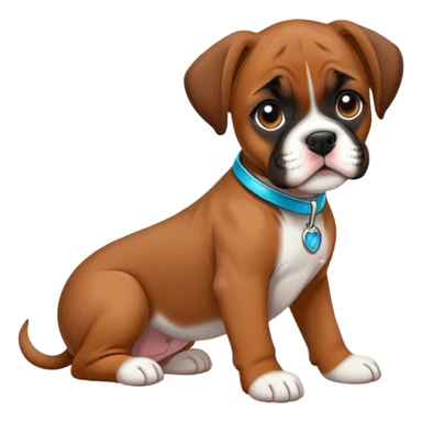 a flashy bridle boxer puppy sticker