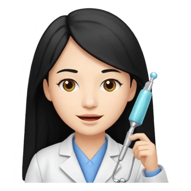 dentist with long hair sticker