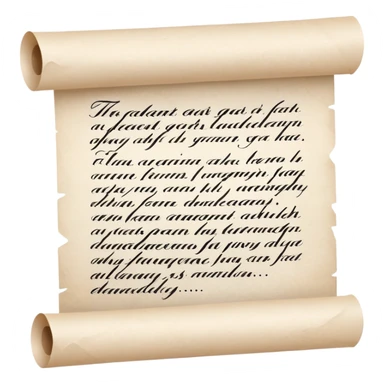 Calligraphy Paper – White parchment with black strokes. sticker