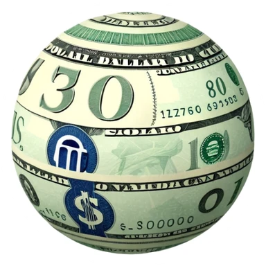 Snow ball with dollar bills  sticker