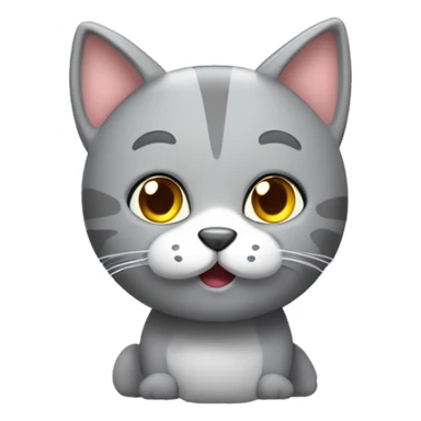 Gato gris tierno con globo  sticker