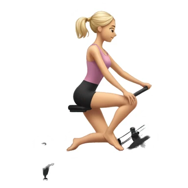 a girl on a reformer pilates machine doing exercises sticker