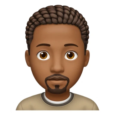 Hazme un emoji de un hombre negro con trenzas cortas (pero no mucho) y una pequeña perilla sin bigote sticker