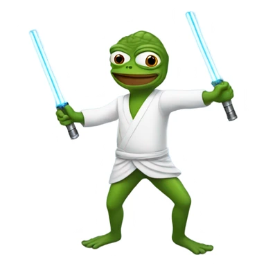 Pepe dancing with lightsabers sticker