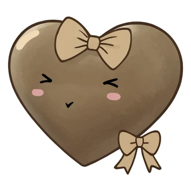 Corazón marrón con moño beige sticker