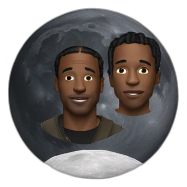 A man on the moon with travis scott sticker