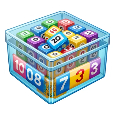 lottery transparent box with papers sticker