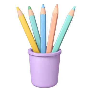 LAPIS , CANETA E REGUA EM TONS PASTEL ESCOLA COM IA E 3D sticker