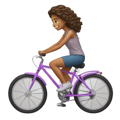 teen girl riding a bike sticker