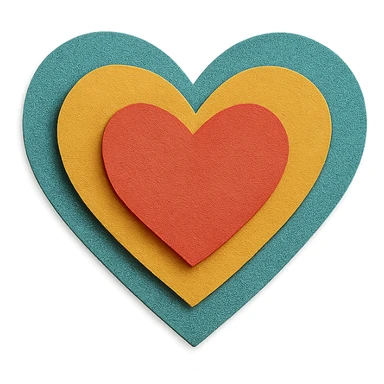 layered heart symbolizing love sticker