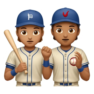 dos basebeall playr a golpes sticker