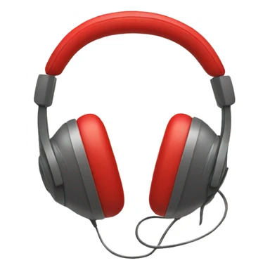 Red Heart with headphone sticker