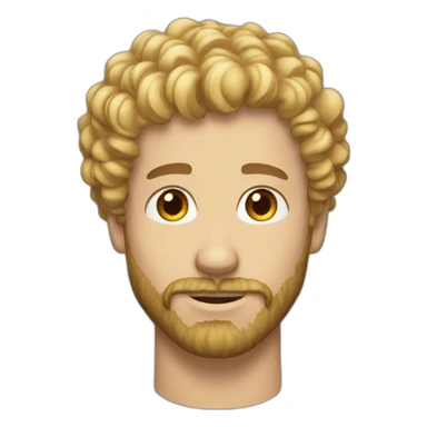 short curly blond hair short beard man sticker