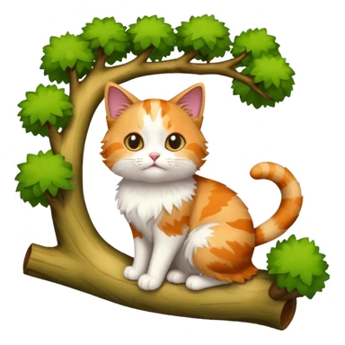 cat among the trees sticker
