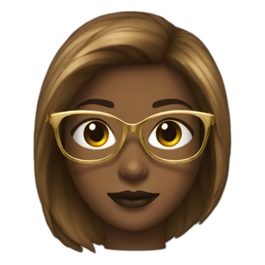 femme chatain foncé a lunettes en metal doré sticker