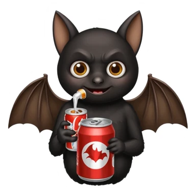 black bat drinkig soda sticker