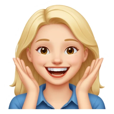 girl with her hands around her neck laughing  sticker