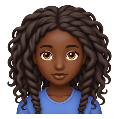 Dark skin girl with long twist with curls coming out sticker