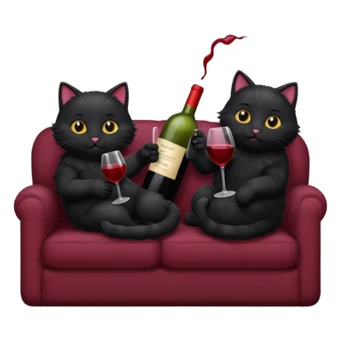 black cats On A Couch With Wine sticker