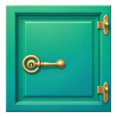 A simple green door emoji in the style of Apple emoji with a handle and a knocker and a different color. sticker