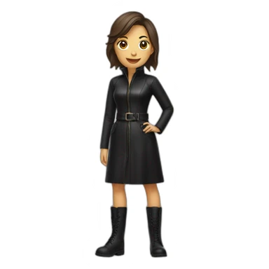 Woman in leather boots and black dress sticker