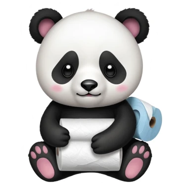 Panda with toilet paper  sticker