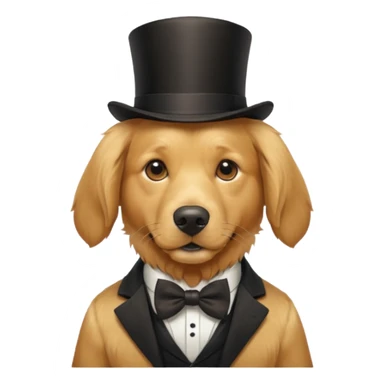 golden retriever gentleman sticker