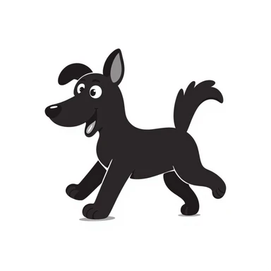 Cute black and white shepherd dog with playful pose sticker