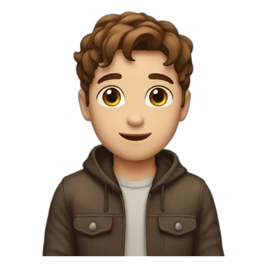 Brown hair boy in love sticker