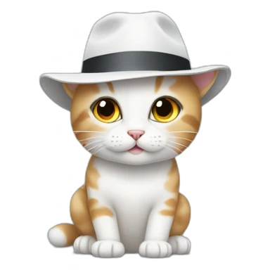 Little cat in white hat sticker