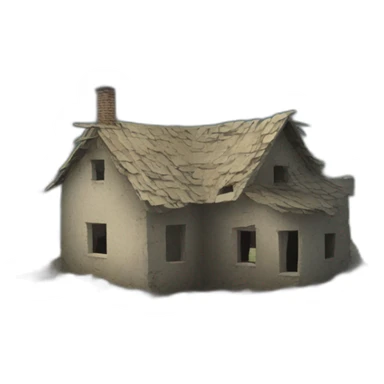 house in ruins sticker
