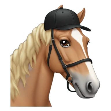 Horse with black baseball cap sticker