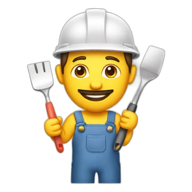 plasterer with spatula sticker