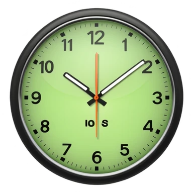 make Clock in minimalism in loght Green color without numbers  sticker