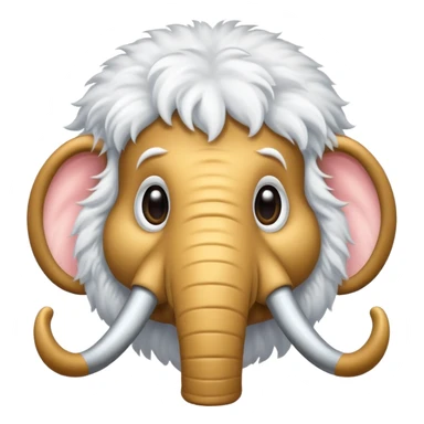 cute white mammoth head with big eyes sticker