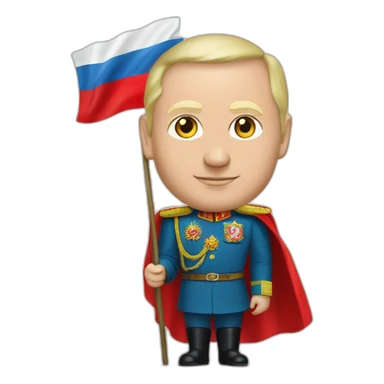 Vladimir poutine avec un drapeau sovietique sticker