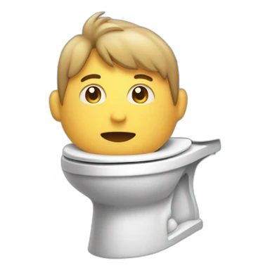 male head sticking out of toliet sticker