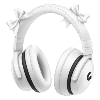 White headphones with bows sticker