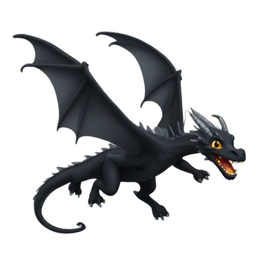 flying black dragon sticker