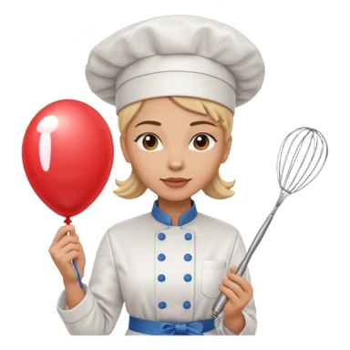 woman chef with a balloon whisk sticker