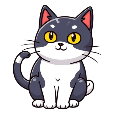 Black cat with yellow eyes sticker