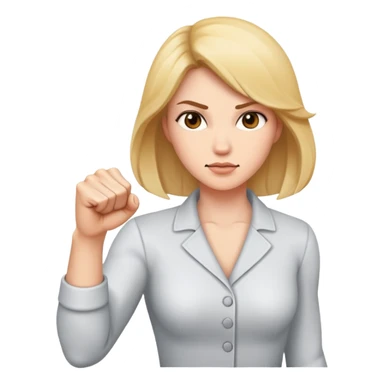woman holding fist sticker