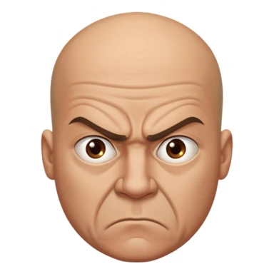 angry bald man sticker