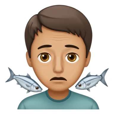 una persona con cara de anchoa preocupado con cara de anchoa el pez anchoa sticker