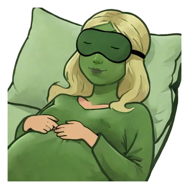 Pregnant blonde sleeping sticker