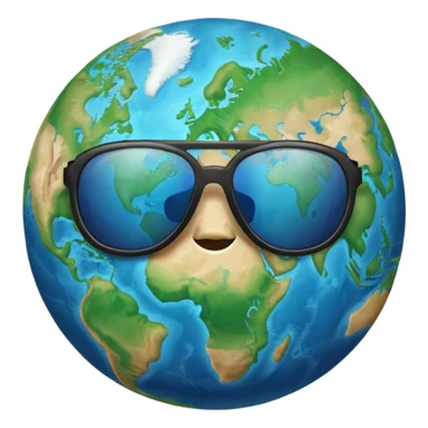 Earth with sunglasses sticker