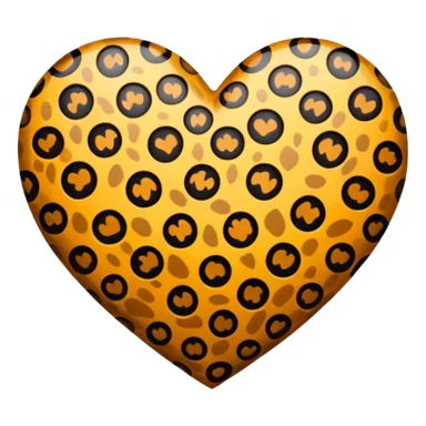 heart with leopard print sticker
